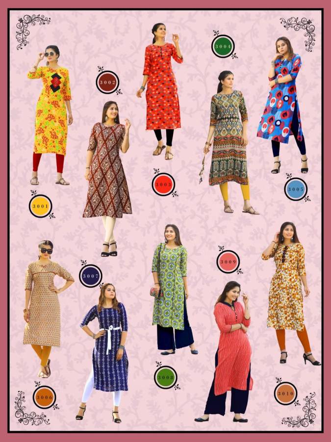 Aradhna Lifestyle 3 Heavy Rayon Casual Wear Kurti Collection